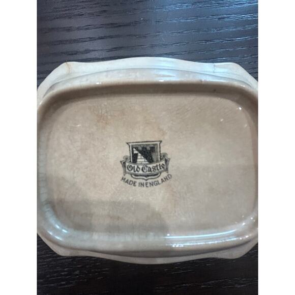 MARKED OLD CASTLE COPPER LUSTREWARE collectible dish Made in England handpainted - Picture 4 of 8